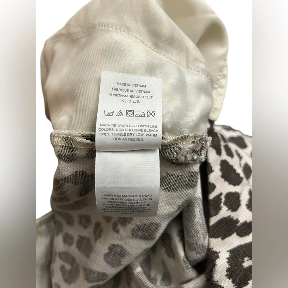 J.Crew Linen Leopard Print Pants Size 4 Tall Relaxed Lightweight Animal‎ Print